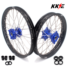 KKE 21/18 Dirt bike Motorcycle Wheels Rims Set Fit KAWASAKI KX250F KX450F 2006-2019 Blue Hub