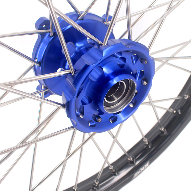 KKE 21/18 Dirt bike Motorcycle Wheels Rims Set Fit KAWASAKI KX250F KX450F 2006-2019 Blue Hub