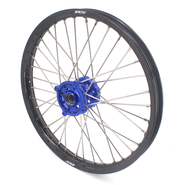 KKE 21/18 Dirt bike Motorcycle Wheels Rims Set Fit KAWASAKI KX250F KX450F 2006-2019 Blue Hub