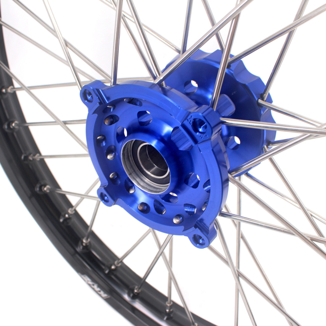 KKE 21/19 Inch Dirt bike MX Wheels Rims Set Fit KAWASAKI KX250F KX450F 2006-2019 Blue Hub