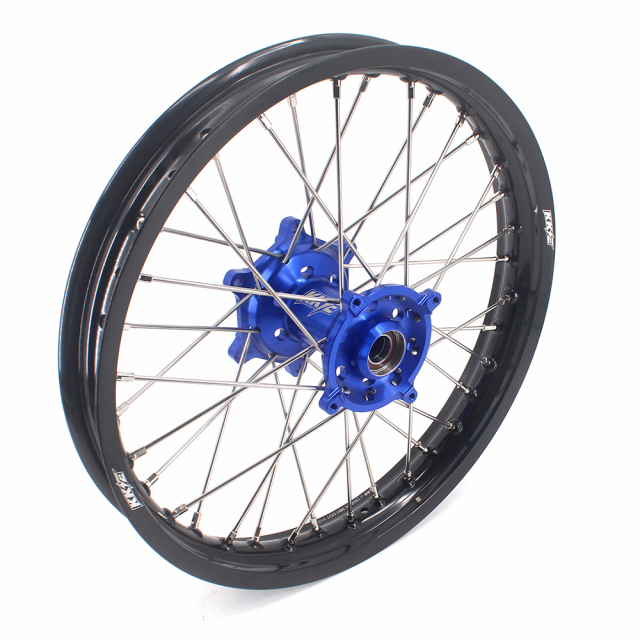 KKE 21/18 Dirt bike Motorcycle Wheels Rims Set Fit KAWASAKI KX250F KX450F 2006-2019 Blue Hub