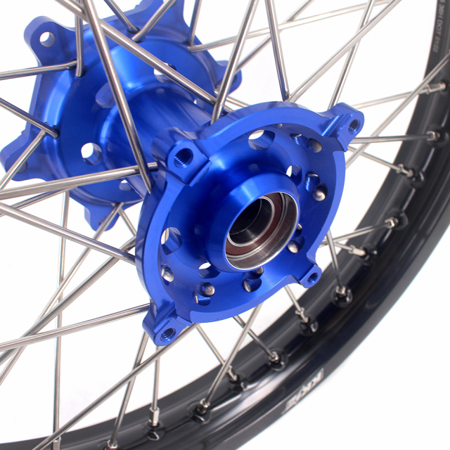 KKE 21/19 Inch Dirt bike MX Wheels Rims Set Fit KAWASAKI KX250F KX450F 2006-2019 Blue Hub