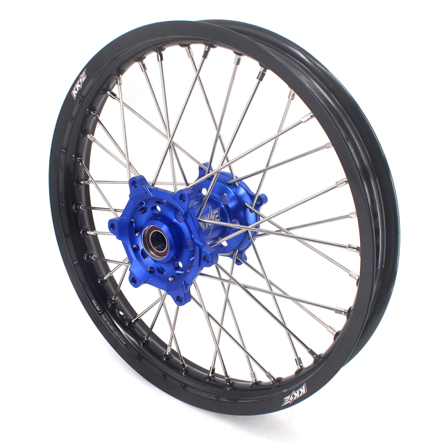 KKE 21/18 Dirt bike Motorcycle Wheels Rims Set Fit KAWASAKI KX250F KX450F 2006-2019 Blue Hub