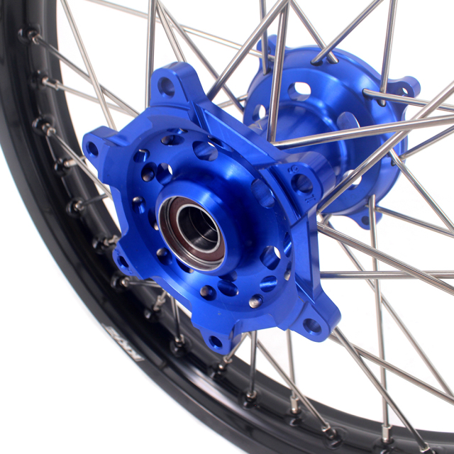 KKE 21/19 Inch Dirt bike MX Wheels Rims Set Fit KAWASAKI KX250F KX450F 2006-2019 Blue Hub