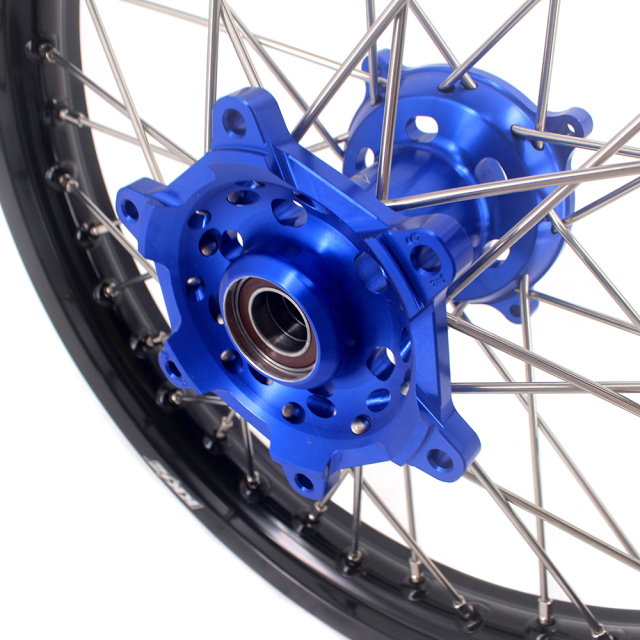 KKE 21/18 Dirt bike Motorcycle Wheels Rims Set Fit KAWASAKI KX250F KX450F 2006-2019 Blue Hub