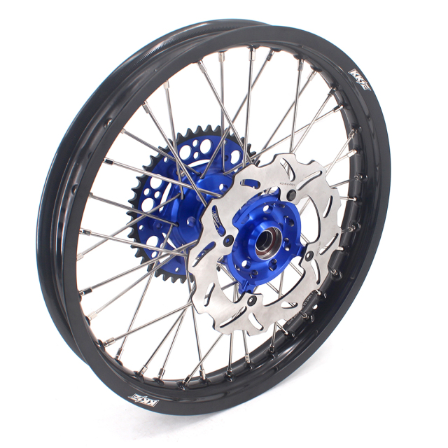 KKE 21/18 Enduro Motorcycle Wheels Rims Set Fit Kawasaki KX250F KX450F 2006-2014 Blue Hub With 250MM Disc