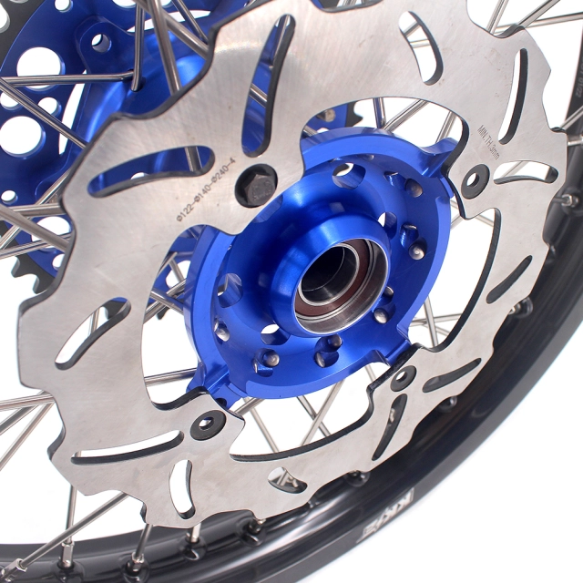 KKE 21/19 Dirtbike MX Motorcycle Wheels Rims Set Fit KAWASAKI KX250F KX450F 2006-2014 Blue With Disc