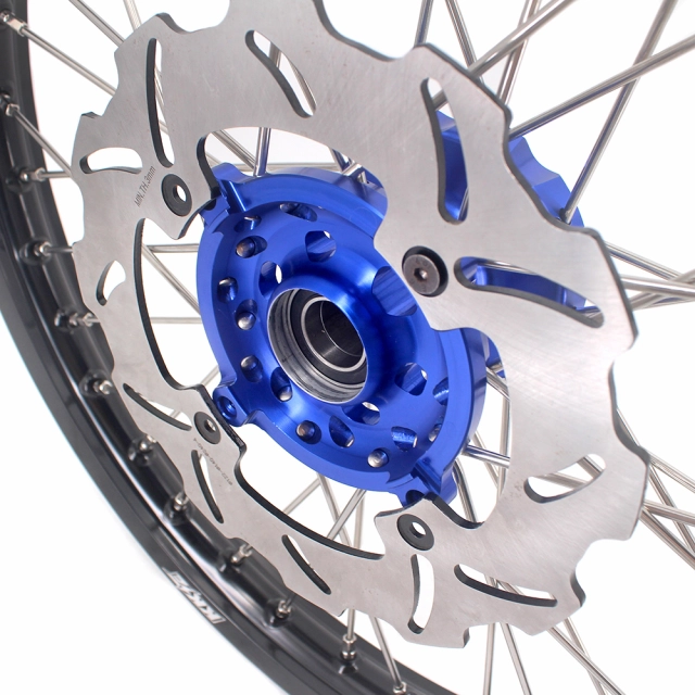 KKE 21/19 Dirtbike MX Motorcycle Wheels Rims Set Fit KAWASAKI KX250F KX450F 2006-2014 Blue With Disc