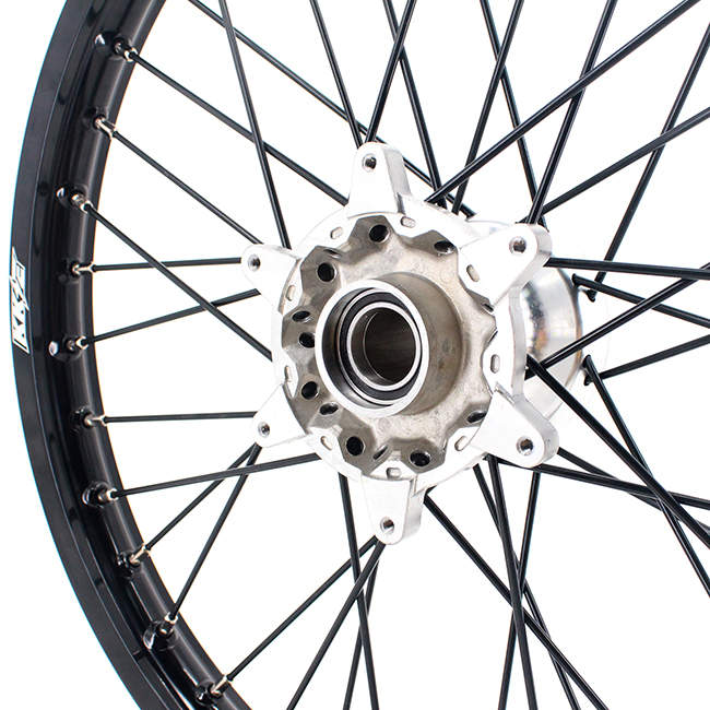 KKE 2.15*19" MX Rear Cast Wheel Rim Compatible with KTM EXC SXF 125 2000-2024 Silver Hub Black Spoke