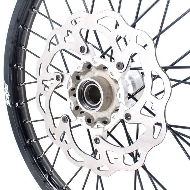 KKE 1.6*21" Front Cast Wheel Compatible with KTM EXC SXF 2003-2022 Silver Hub Black Spoke
