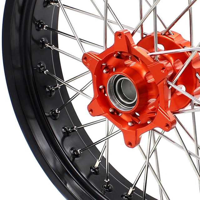 KKE 3.5*16.5"/5.0*17" Motorcycle  Racing Wheels Compatible with KTM SXF EXC XCW 2003-2022 Orange Hub