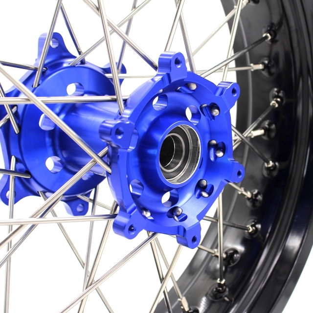 KKE 3.5*17/4.25*17 Supermoto Wheels Set Fit YAMAHA YZ125/250 1999-2021 YZ250F YZ450F Blue