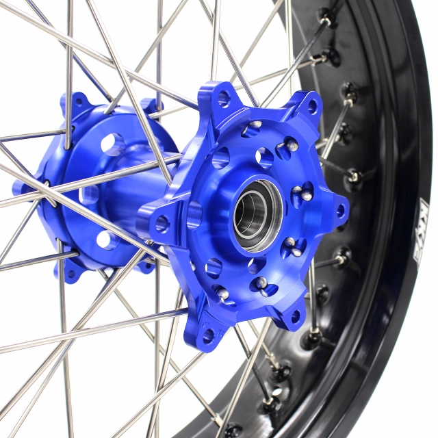 KKE 3.5*17/4.25*17 Supermoto Wheels Set Fit YAMAHA YZ125/250 1999-2021 YZ250F YZ450F Blue