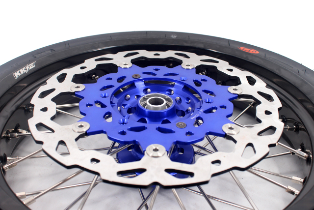 KKE 3.5*17/4.25*17 Supermoto Wheels Set With CST Tire Fit YAMAHA WR250F 2001-2018 WR450F 2003-2018 Blue