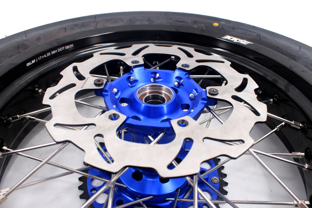 KKE 3.5*17/4.25*17 Supermoto Wheels Set With CST Tire Fit YAMAHA WR250F 2001-2018 WR450F 2003-2018 Blue