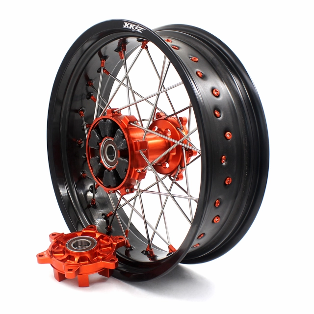 KKE 3.5/5.0 Motorcycle Supermoto Cush Drive Wheel Fit KTM690 ENDURO R SMC Orange Hub/Nipple