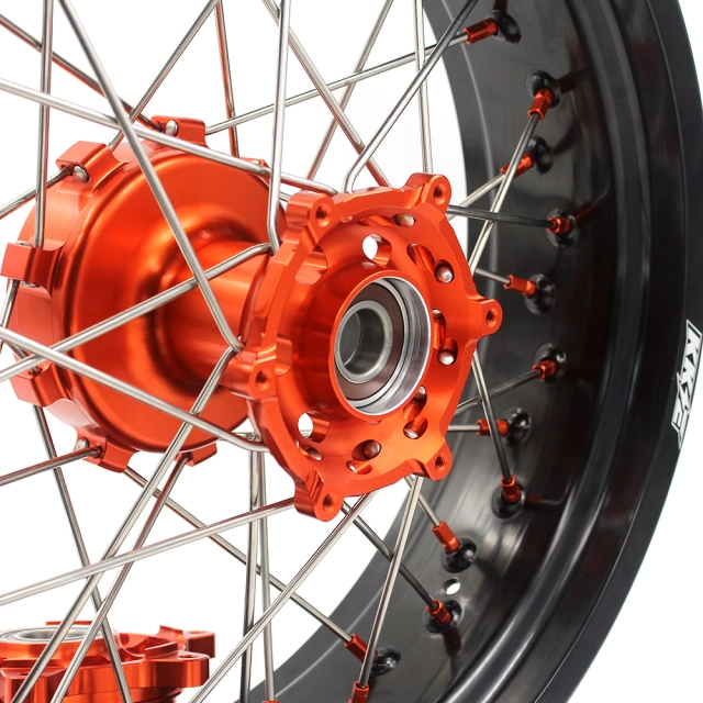 KKE 3.5/5.0 Motorcycle Supermoto Cush Drive Wheel Fit KTM690 ENDURO R SMC Orange Hub/Nipple