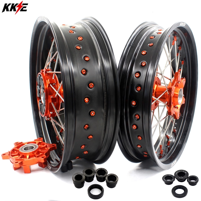 KKE 3.5/5.0 Motorcycle Supermoto Cush Drive Wheel Fit KTM690 ENDURO R SMC Orange Hub/Nipple