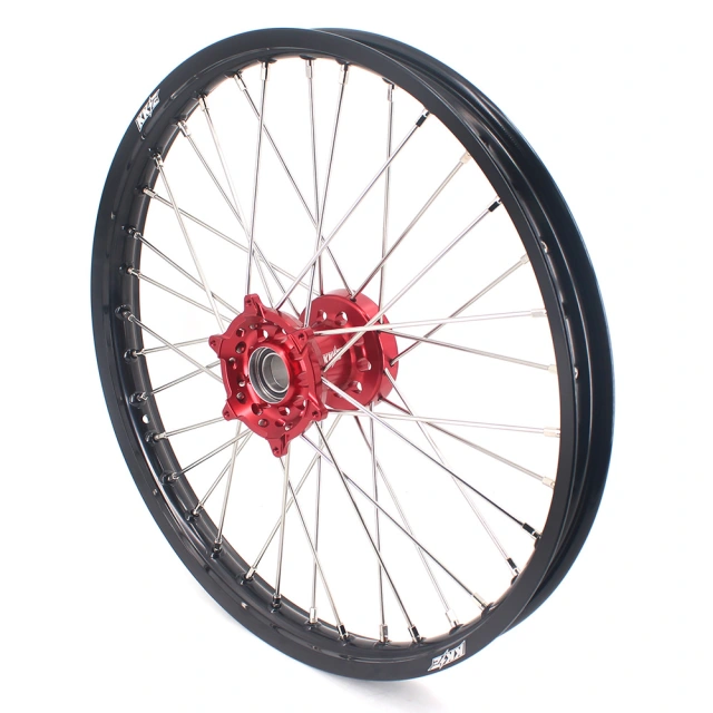 KKE 21/18 Enduro Wheels Fit GAS GAS Enduro Bike 2018-2020 Fit Rieju 2021-2022 Red Hub Black Rim