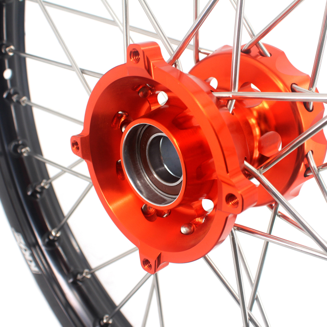 KKE 17/14 Kid's Big Wheel Set Compatible with KTM85 SX 2021-2022 Orange Hub