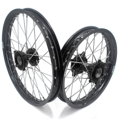 KKE 17/14 Motorcycle Kid's Wheel Set Compatible with KTM85 SX 2021-2024 Black Hub