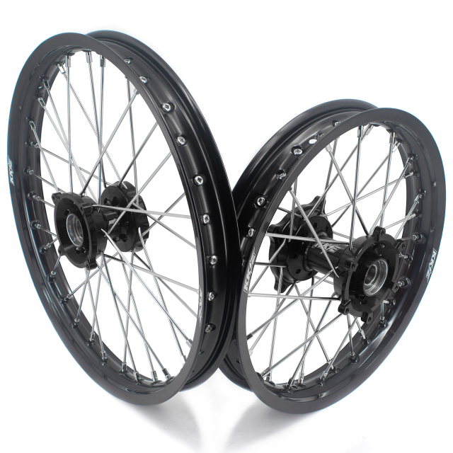 KKE 17/14 Motorcycle Kid's Wheel Set Compatible with KTM85 SX 2021-2023 Black Hub