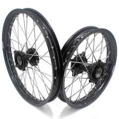 KKE 19/16 Kid's Wheel Rim Set Compatible with KTM85 SX 2021-2024 Black Hub
