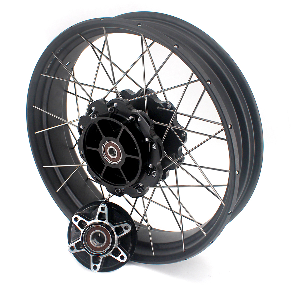 VMX Tubeless Wheels fit KTM 390 Adventure 2020-2021 2.5*19"/3.5*17" Black Hub Black Rim