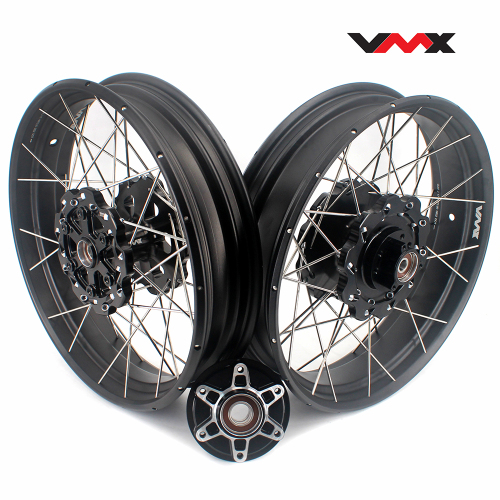 VMX Tubeless Wheels fit KTM 390 Adventure 2020-2021 2.5*19"/3.5*17" Black Hub Black Rim