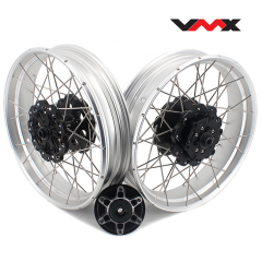 VMX 2.5*17"/3.5*17" Tubeless Wheels Fit Husqvarna 401 2020-2021  Black Hub Silver Rim