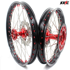 KKE 21/19 inch Casting MX Wheels Rims Set Red Nipple Fit HONDA CR125R 1995-1997 CR250R 1996 CR500R 96-01