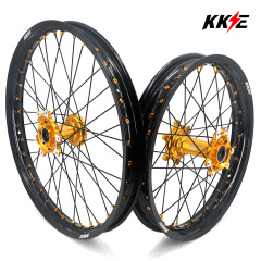 KKE 1.6*21" /2.15*18" Electric Bike Wheels Fit Surron Ultra Bee Dirt Bike Rim Gold Hub