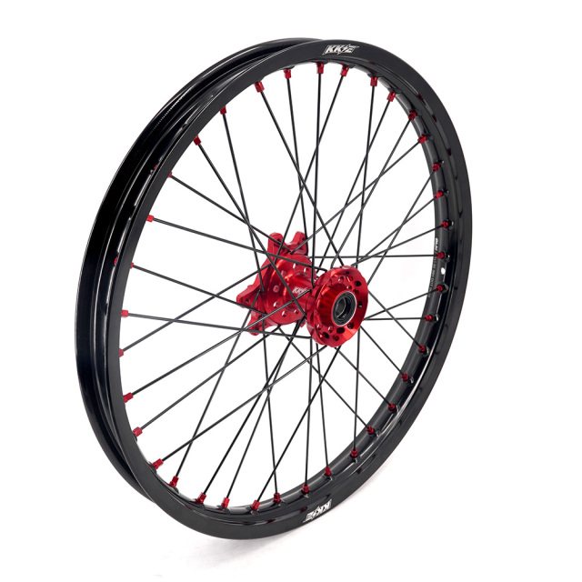 KKE 1.6*21" /2.15*18" Electric Bike Wheels Fit Surron Ultra Bee Dirt Bike Rim Red Nipple Black Spoke