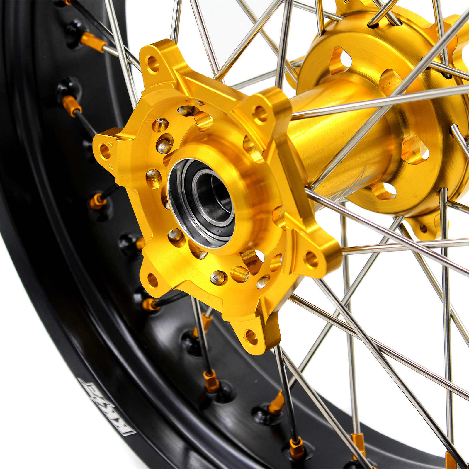 KKE 3.5/4.25 Street Supermoto Wheels Rim Set Fit SUZUKI DRZ400/E/S DRZ400SM Gold Nipple