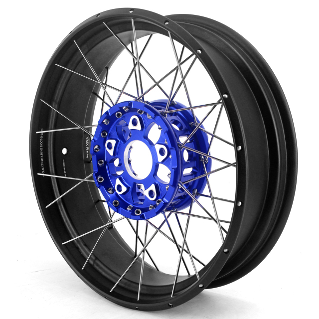 VMX 3.0*19"/4.5*17"  Tubeless Wheels Set Fit for BMW R1200GS/R1250GS 2013-2022 Blue Hub Black Rim