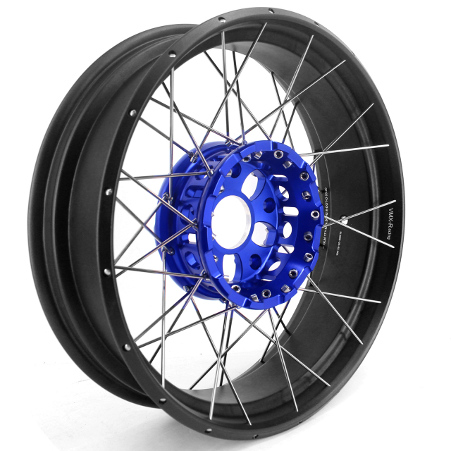 VMX 3.0*19"/4.5*17"  Tubeless Wheels Set Fit for BMW R1200GS/R1250GS 2013-2022 Blue Hub Black Rim