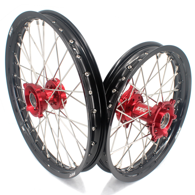 KKE 19/16 Kid's Wheel Rim Set Compatible with KTM85 SX 2021-2023 Red Hub