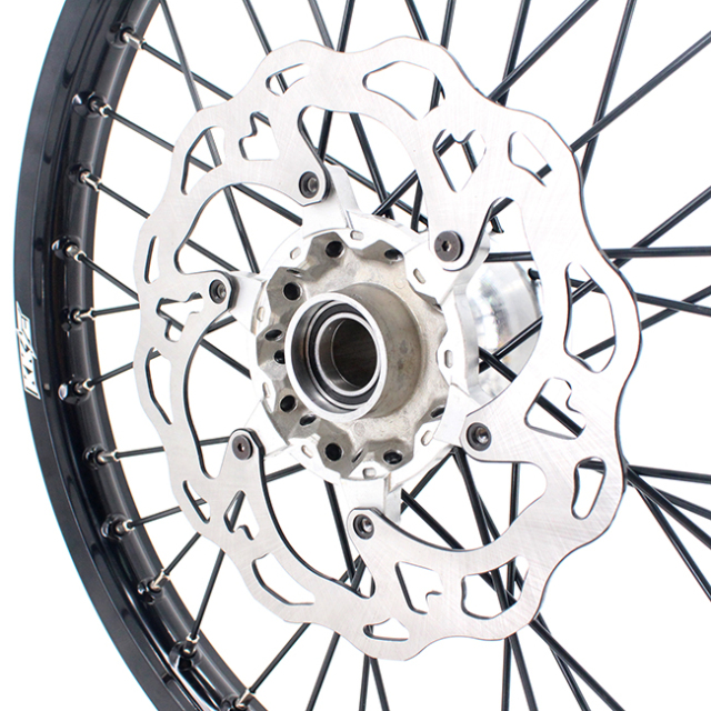 KKE New Generation 21/18 Enduro Casting Wheels Rims Set Compatible with KTM EXC 125 530 2003-2023 Silver Hub Black Spoke