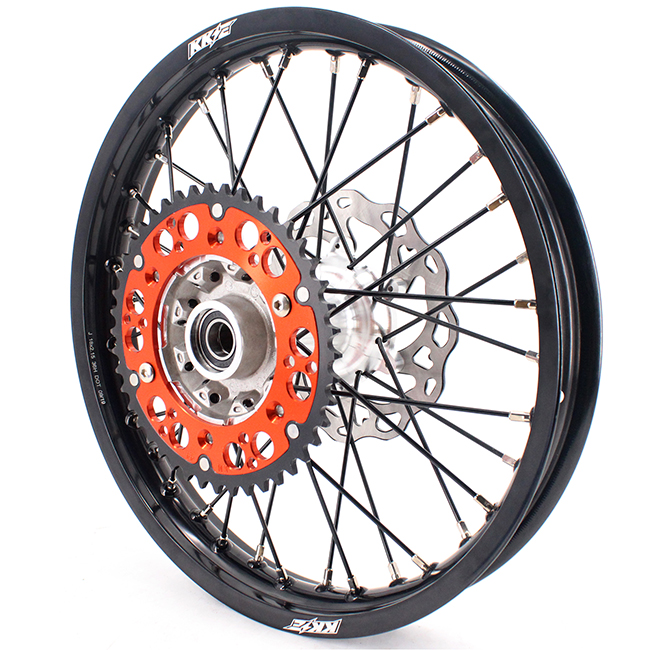 KKE New Generation 21/18 Enduro Casting Wheels Rims Set Compatible with KTM EXC 125 530 2003-2024 Silver Hub Black Spoke