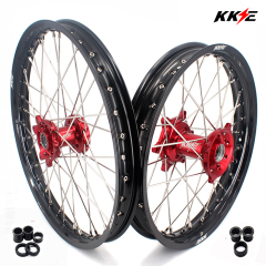 KKE 21/19 MX Wheels Rims Set Fit HONDA CRF250R 2004-2013 CRF450R 2002-2012 Red Hub