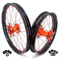 KKE 21/19 MX Off-road Casting Wheels Rims set Compatible with KTM SXF XCW XCF 2003-2024 Orange Nipple