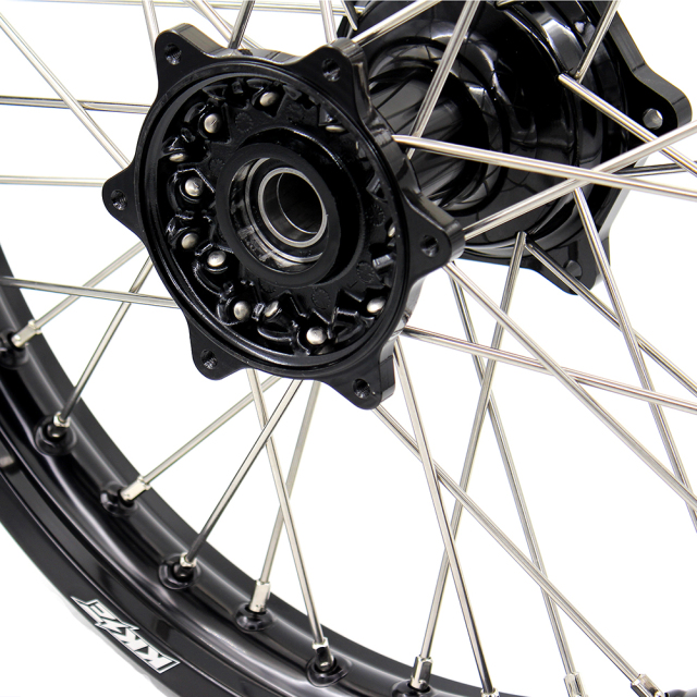 KKE 21/19 Cast MX Dirt Bike Motorcycle Wheels Rims Fit Yamaha YZ125 YZ250 1999-2023 YZ250F YZ450F Black Hub