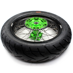 KKE 3.5/4.25 Supermoto CST Tire Wheels Set Fit KAWASAKI KX250F KX450F 2006-2023 Green 320MM Disc