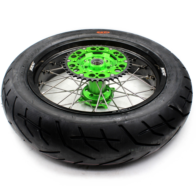 KKE 3.5/4.25 Supermoto CST Tire Wheels Set Fit KAWASAKI KX250F KX450F 2006-2023 Green 320MM Disc