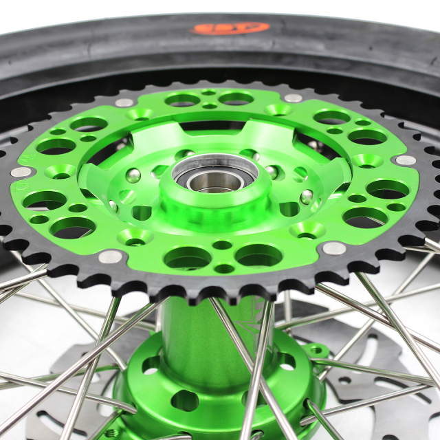 KKE 3.5/4.25 Supermoto CST Tire Wheels Set Fit KAWASAKI KX250F KX450F 2006-2023 Green 320MM Disc