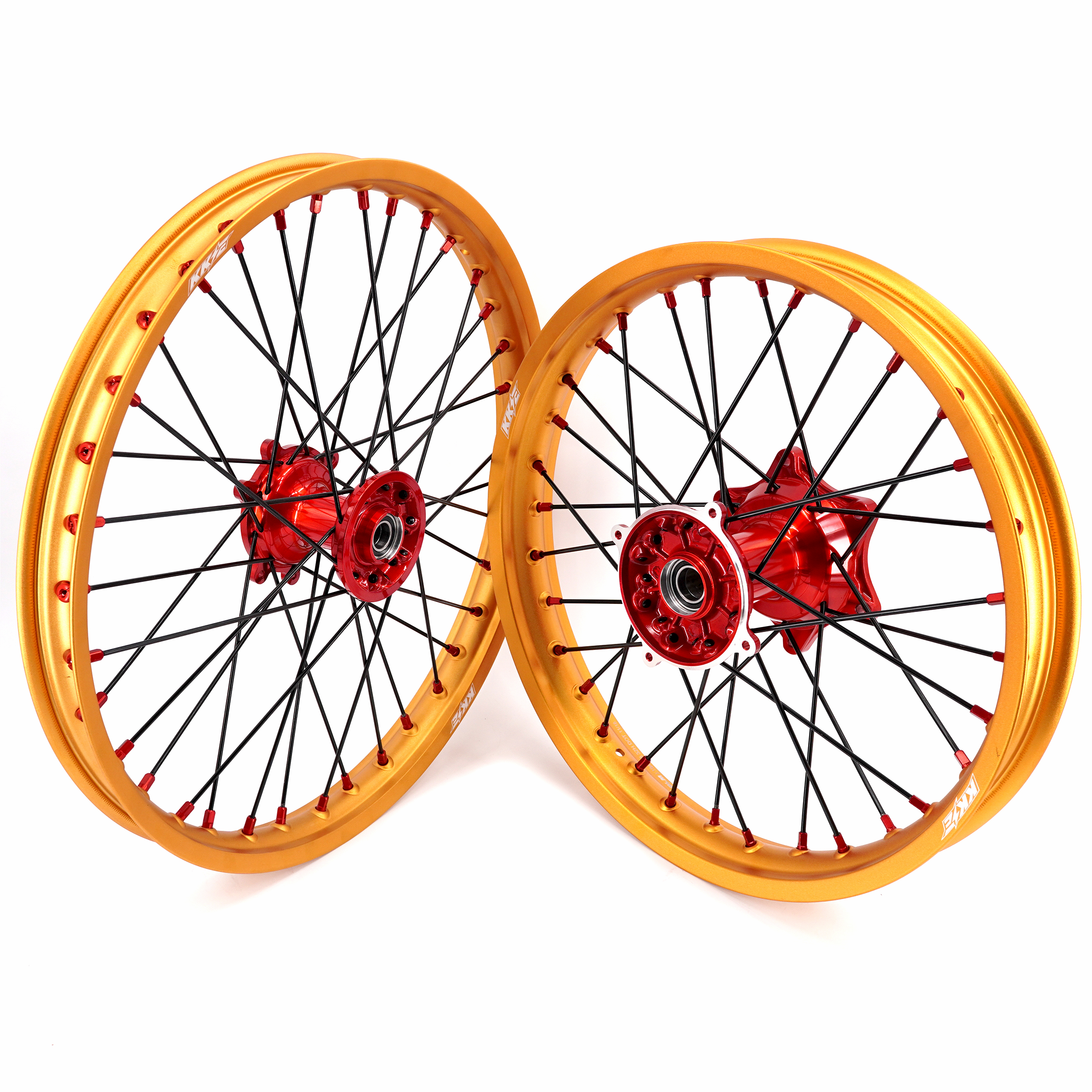 KKE 21/19 Casting Motorcycle Wheels Rims fit Honda CRF250R CRF450R 2013-2024 Red Hub Gold Rim