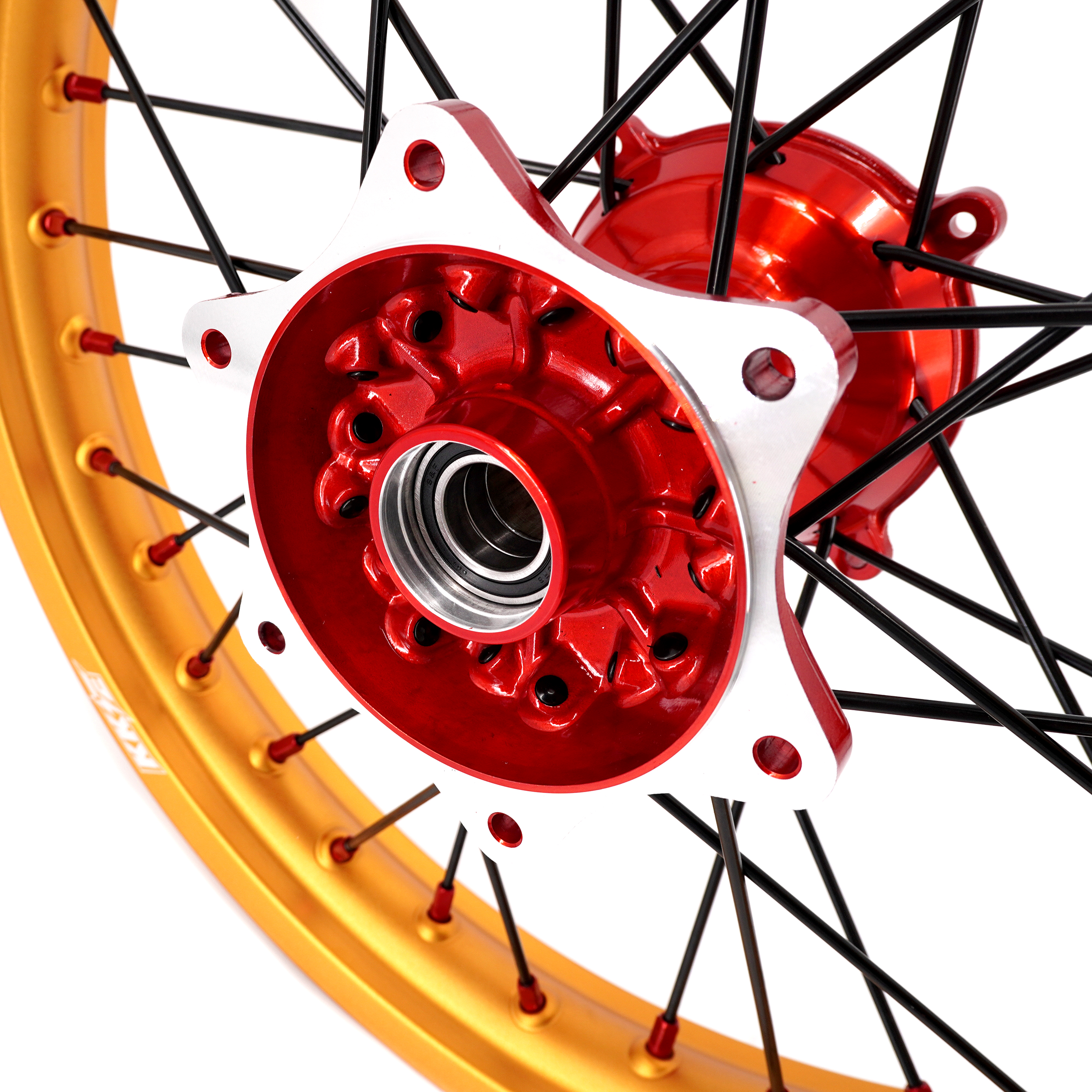 KKE 21/19 Casting Motorcycle Wheels Rims fit Honda CRF250R CRF450R 2013-2024 Red Hub Gold Rim