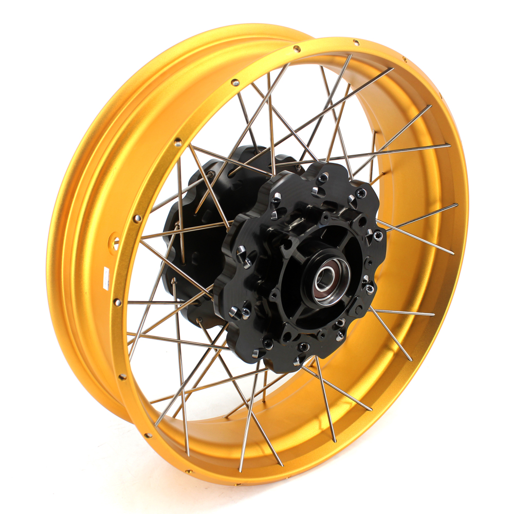 VMX 2.15*21"/4.25*18" Tubeless Wheels Compatible with Honda Africa Twin CRF1000L 2016-2020 Gold Rim