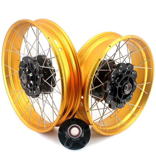 for CRF1100L -- VMX 2.15*21"/4.25*18" Tubeless Wheels Compatible with Honda Africa Twin CRF1100L 2020-2023 Gold Rim