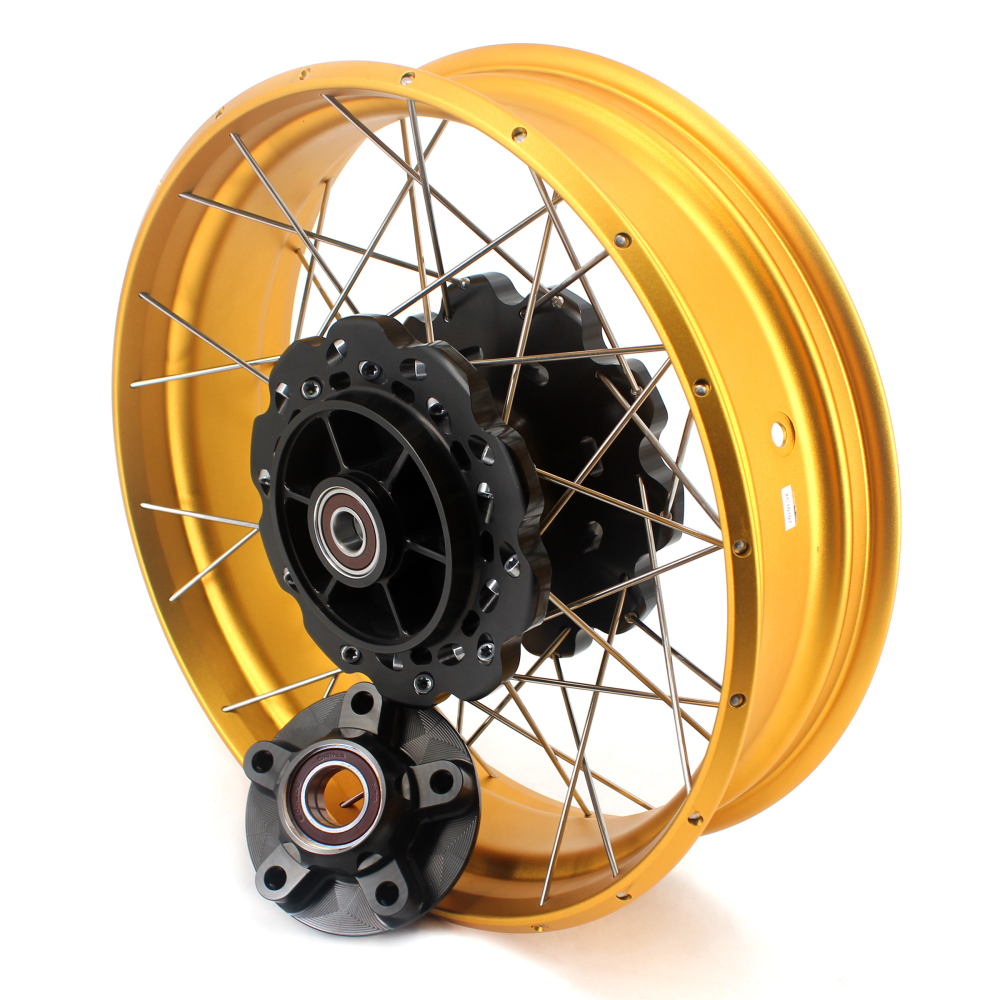 VMX 2.15*21"/4.25*18" Tubeless Wheels Compatible with Honda Africa Twin CRF1000L 2016-2020 Gold Rim
